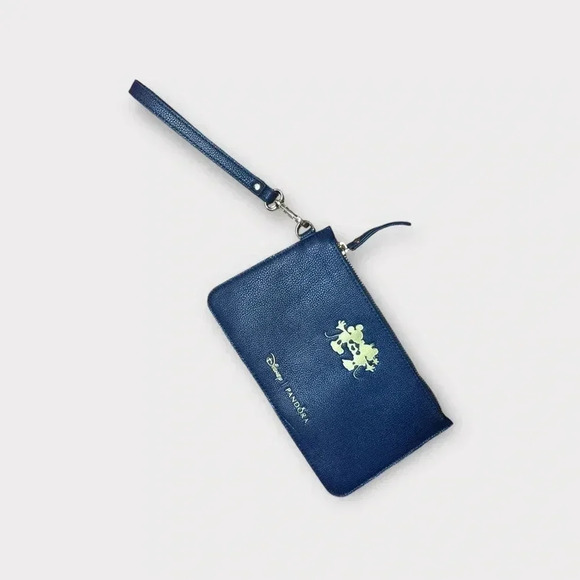 Pandora Handbags - New PANDORA x Disney Mickey & Minnie Mouse Gold Navy Blue Wristlet Pouch Magical